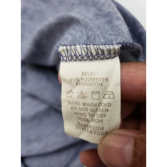 Hem & Thread blue, baby doll, short flutter sleeve top, size M - Picture 5 of 6